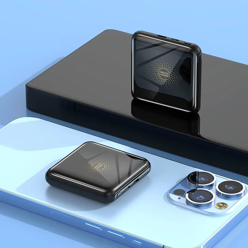 Super Mini Magnetic Wireless Charger – Pocket-Sized MagSafe Power Bank for iPhone