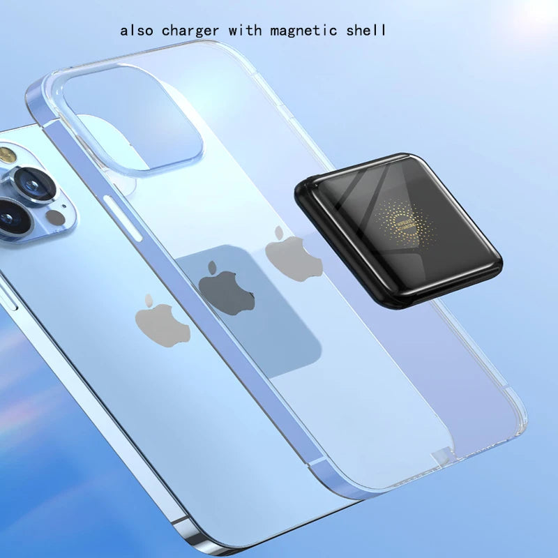 Super Mini Magnetic Wireless Charger – Pocket-Sized MagSafe Power Bank for iPhone