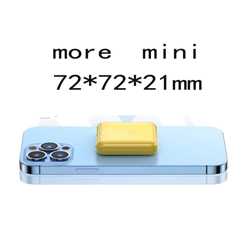Super Mini Magnetic Wireless Charger – Pocket-Sized MagSafe Power Bank for iPhone