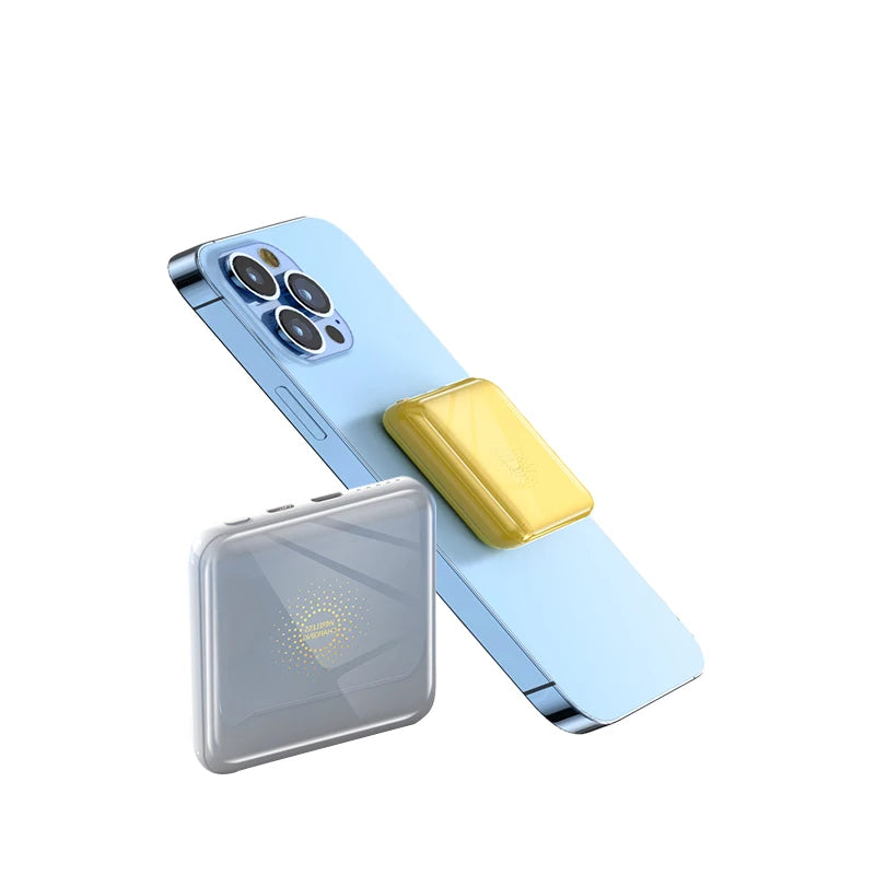 Super Mini Magnetic Wireless Charger – Pocket-Sized MagSafe Power Bank for iPhone