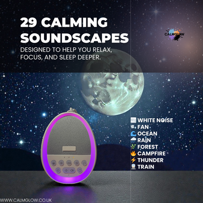 CalmGlow™ White Noise Machine Plus with LED Light