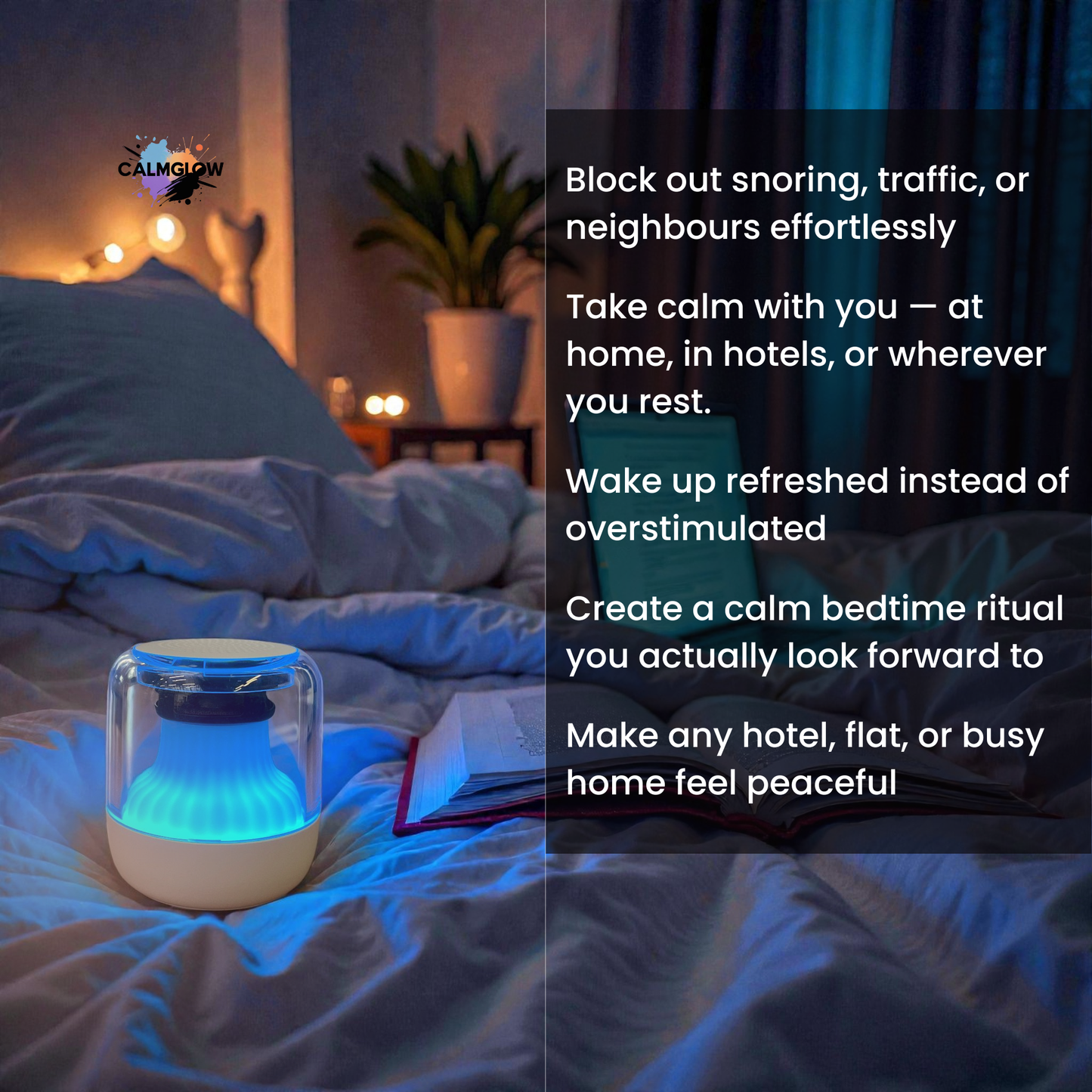 CalmGlow™ Mini White Noise Machine with LED Light