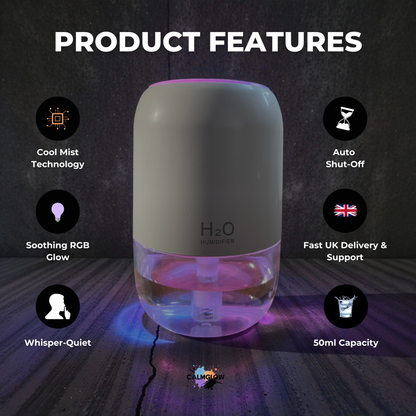 CalmGlow™ Mini Humidifier with Ambient RGB Light